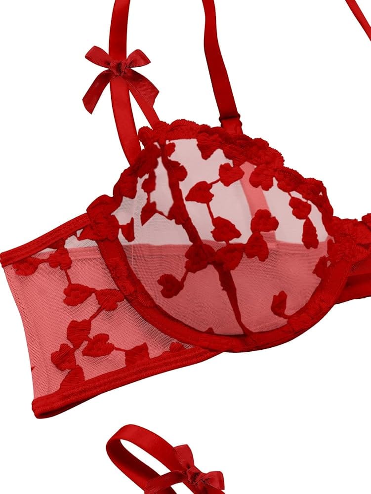 Floral Embroidered Lingerie Set – Bra & Panty