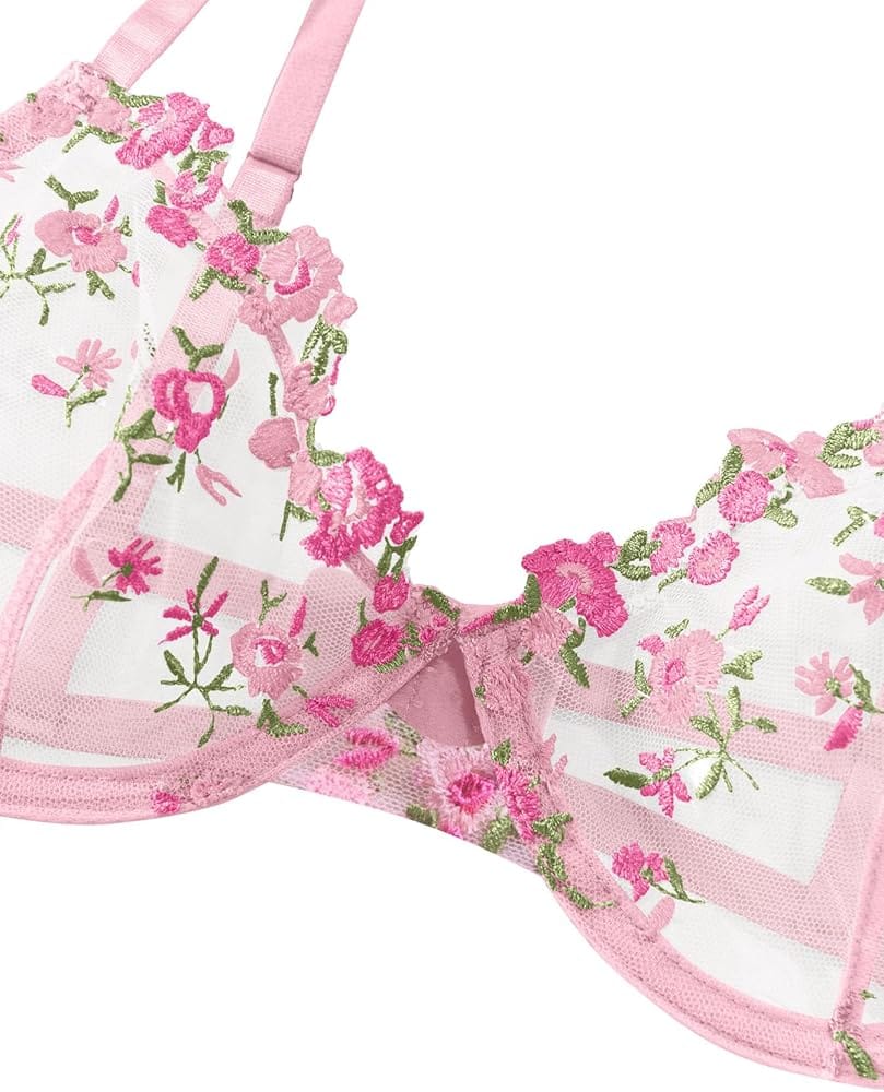 Floral Embroidered Lingerie Set – Bra & Panty