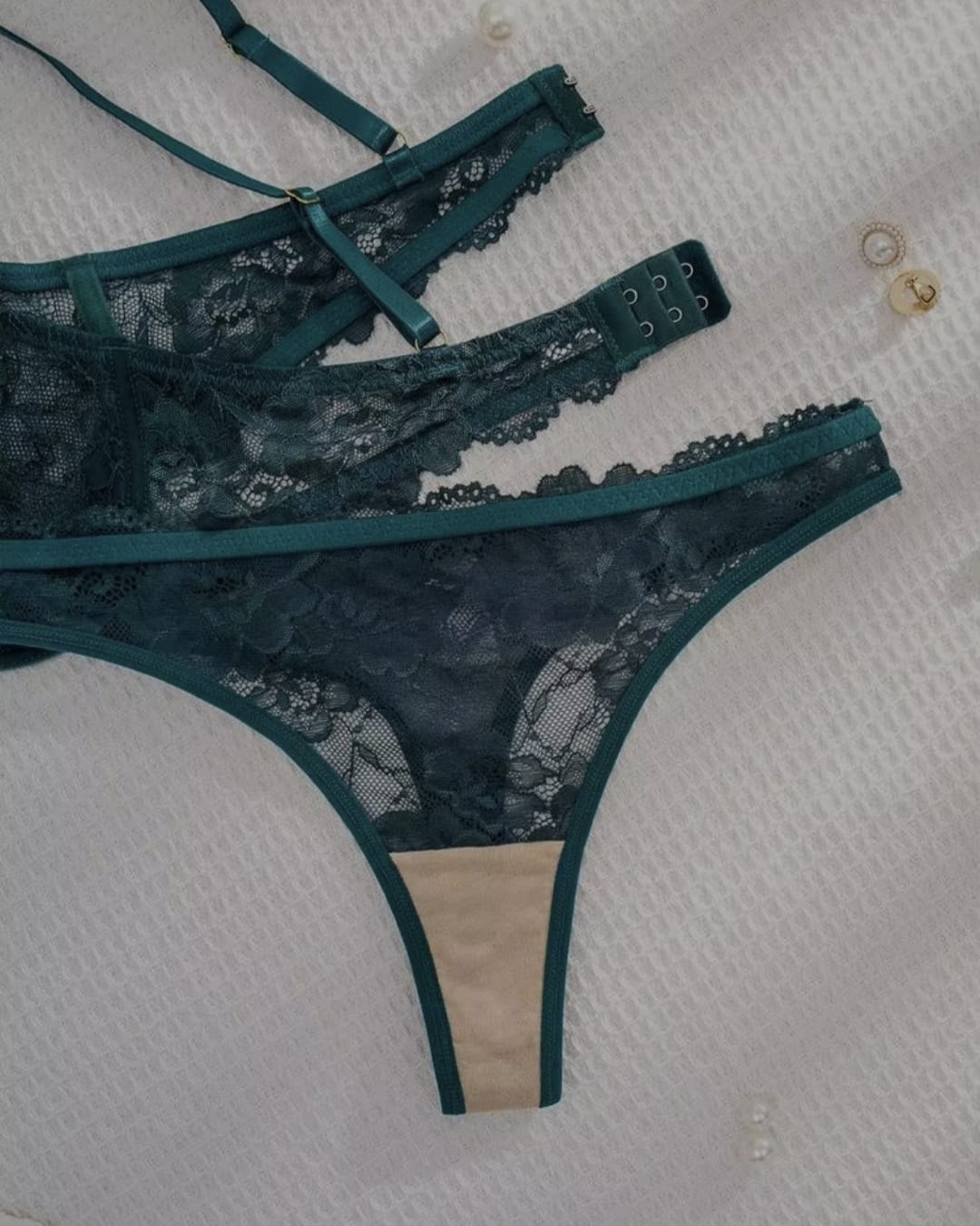 Tranparent UltraThin Floral Emroidery Bra Set