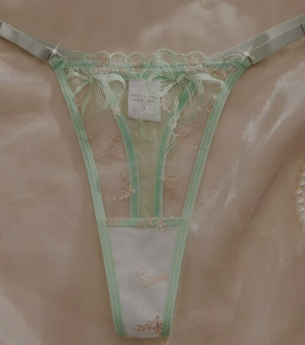 Tranparent UltraThin Floral Emroidery Bra Set