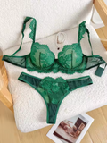 Dark Green Lace 2-Piece Set .
